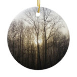 Winter Fog Sunrise Nature Photography Ceramic Ornament