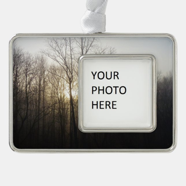 Winter Fog Sunrise Nature Photography Christmas Ornament (Front)