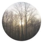 Winter Fog Sunrise Nature Photography Classic Round Sticker