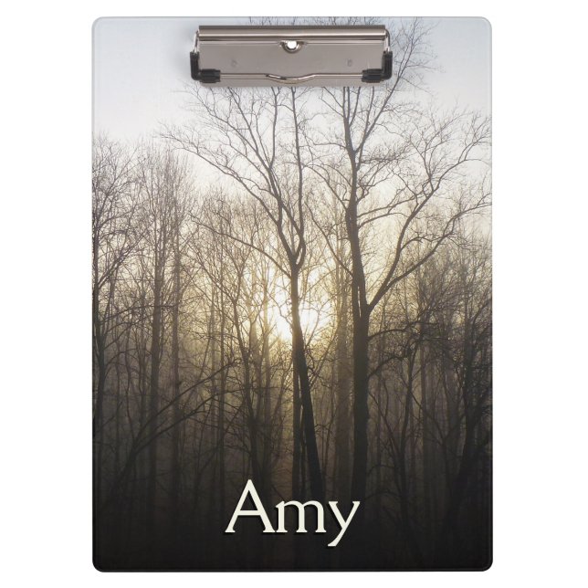 Winter Fog Sunrise Nature Photography Clipboard (Front)