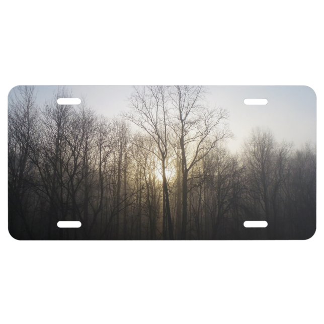 Winter Fog Sunrise Nature Photography License Plate (Front)