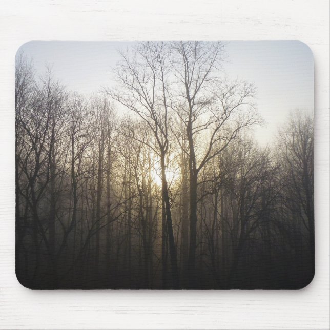 Winter Fog Sunrise Nature Photography Mouse Pad (Front)