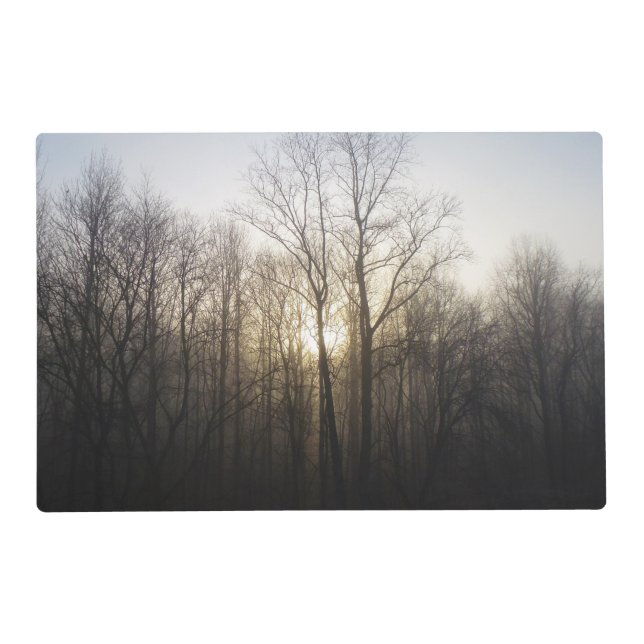 Winter Fog Sunrise Nature Photography Placemat (Front)