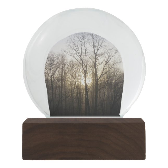 Winter Fog Sunrise Nature Photography Snow Globe (Front)