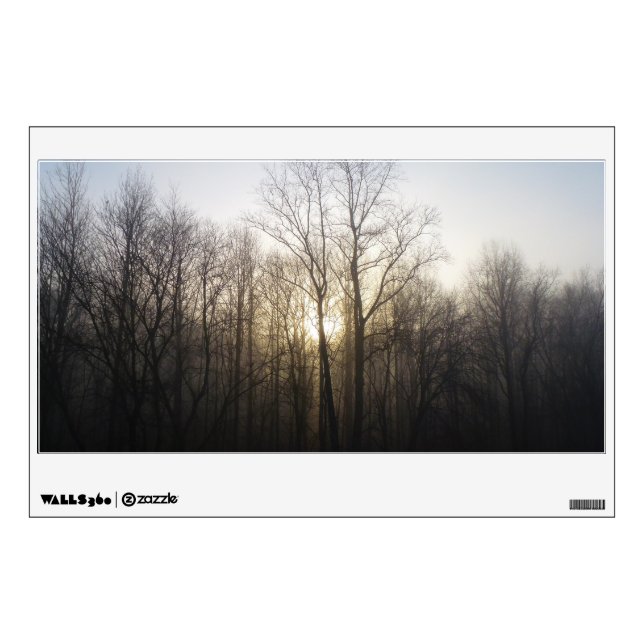 Winter Fog Sunrise Nature Photography Wall Decal (Front)