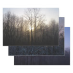 Winter Fog Sunrise Nature Photography Wrapping Paper Sheets