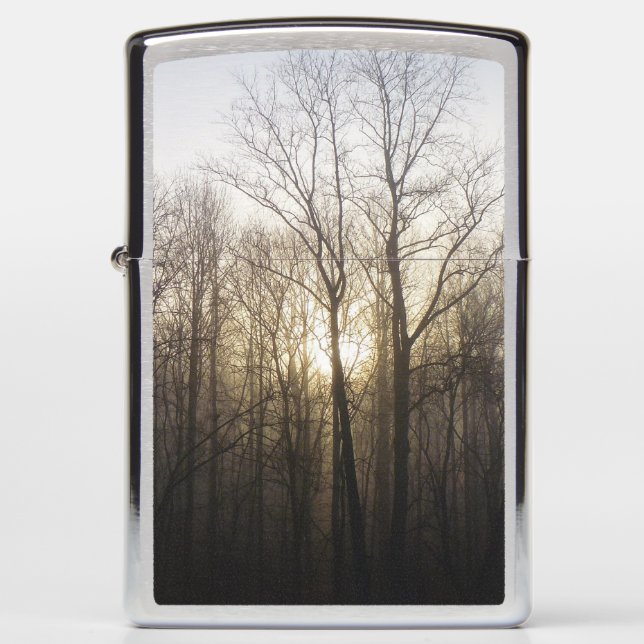 Winter Fog Sunrise Nature Photography Zippo Lighter (Front)