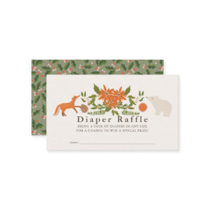 Winter Foliage Baby Shower Diaper Raffle Ticket Enclosure Card