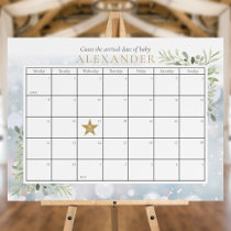 Winter Foliage Baby Shower Guess The Due Date Game Foam Board