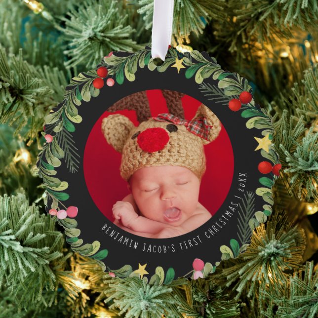 Winter Foliage | Baby's First Christmas Ornament Card (Insitu (Tree))