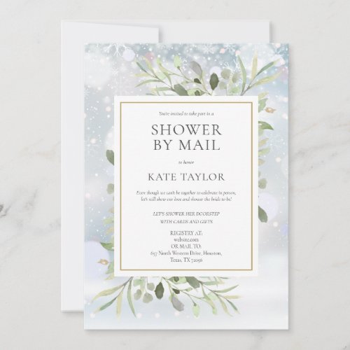 Winter Foliage Bridal Shower By Mail Long Distance Invitation
