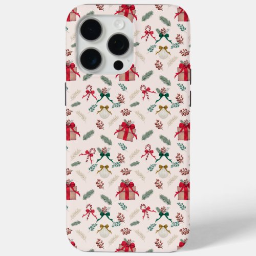 Winter Foliage Christmas Presents iPhone 15 Pro Max Case
