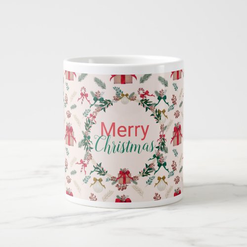 Winter Foliage Christmas Presents Giant Coffee Mug