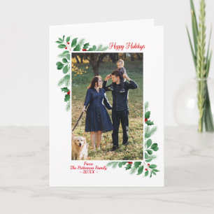 Winter Foliage Happy Holidays Photo Card