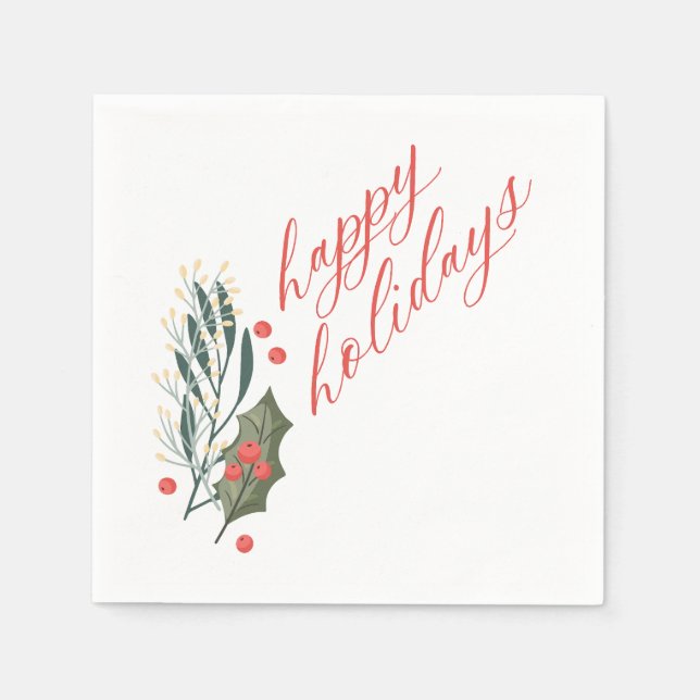 Winter Foliage Holiday Napkins (Front)