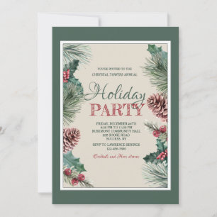 Winter Foliage Holiday Party Invitation
