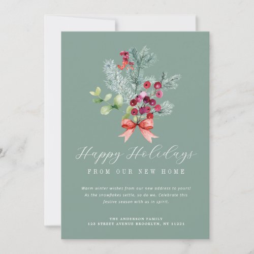 winter foliage moving announcement card