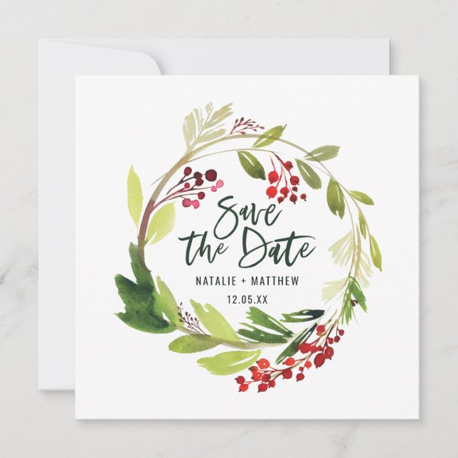 Winter foliage save the date card (Front)