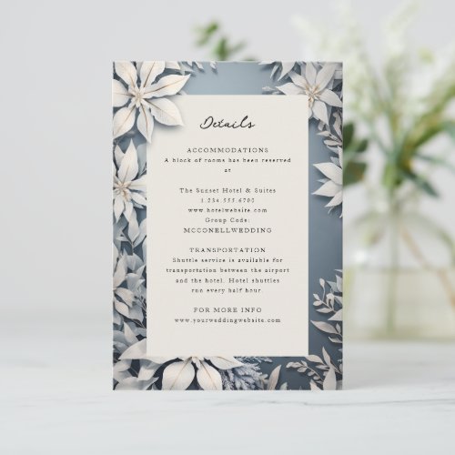 winter foliage wedding details enclosure card