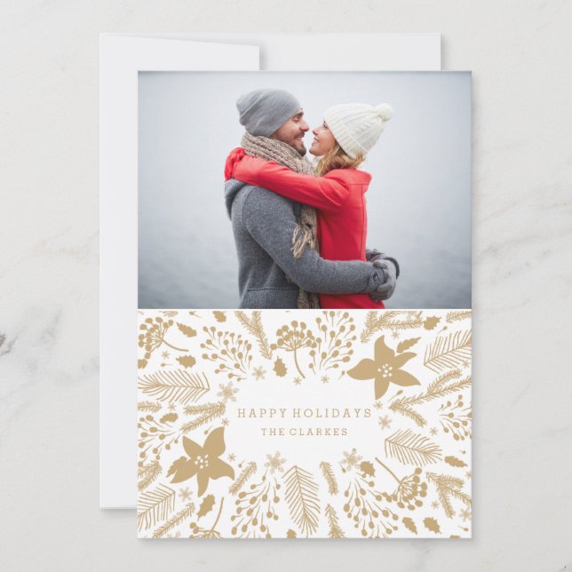 WINTER FOLIAGE WREATH | STYLISH HOLIDAY CARD (Front)