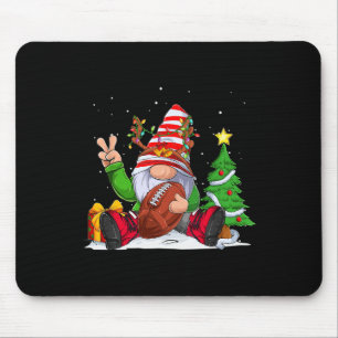 Winter Football Gnome Christmas for Boys Kids Mouse Pad