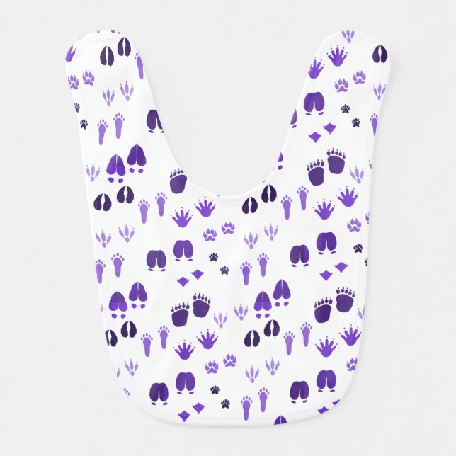 Winter Footprints Baby Bib (Front)