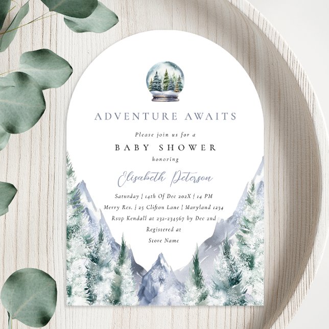 Winter Forest Adventure Boy Baby Shower Invitation (Creator Uploaded)