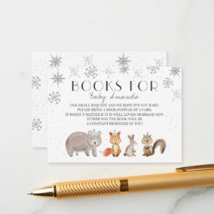 Winter Forest Animal, Books for Baby, Book Request Enclosure Card