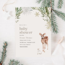 Winter Forest Animals Baby Shower  Invitation