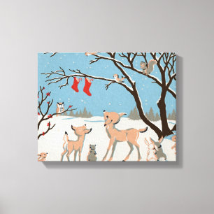 Winter Forest Animals Canvas Print