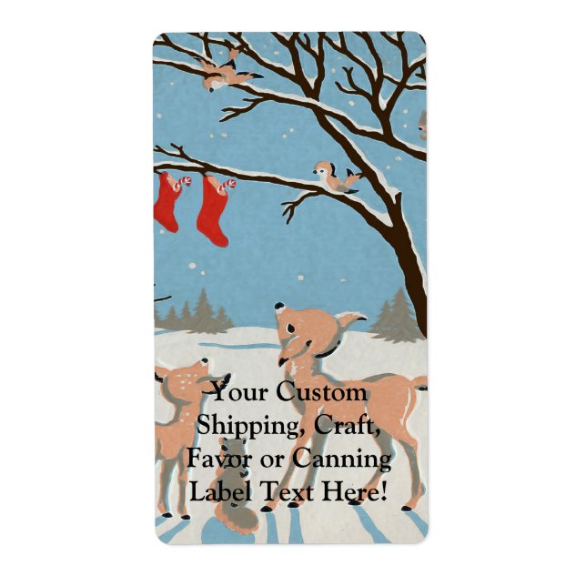 Winter Forest Animals Label (Front)