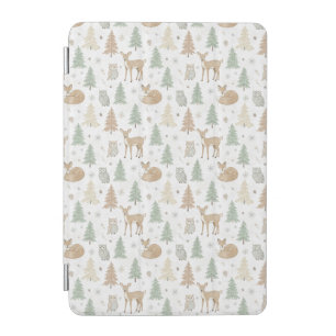 Winter Forest Animals Seamless Pattern iPad Mini Cover