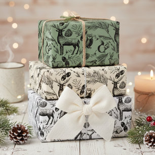 Winter Forest Animals Wrapping Paper Sheets