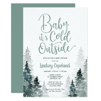 Winter Forest Baby Shower Invitation