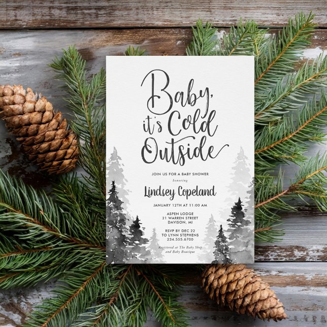 Winter Forest Baby Shower Invitation (Creator Uploaded)