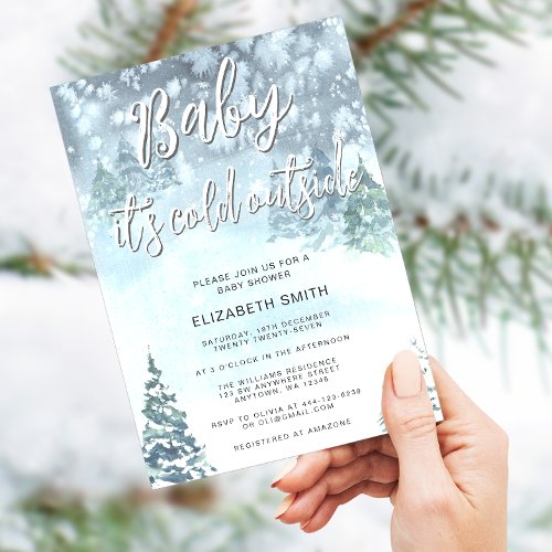 Winter Forest Baby Shower Invitation