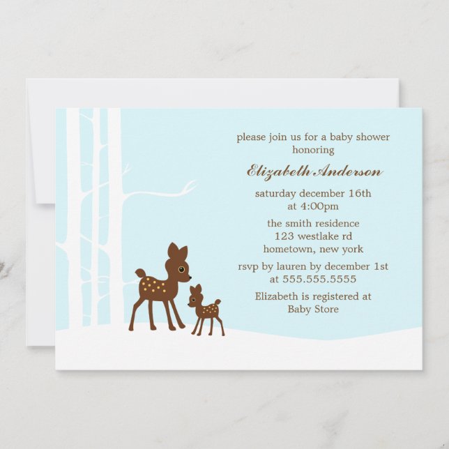 Winter Forest Baby Shower Invitation (Front)