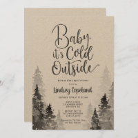 Winter Forest Baby Shower Invitation