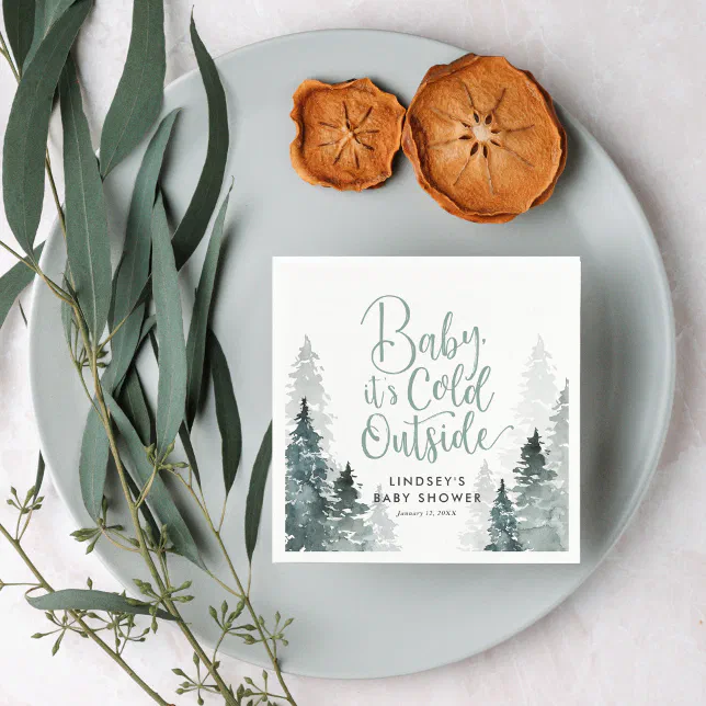 Winter Forest Baby Shower Napkins | Zazzle
