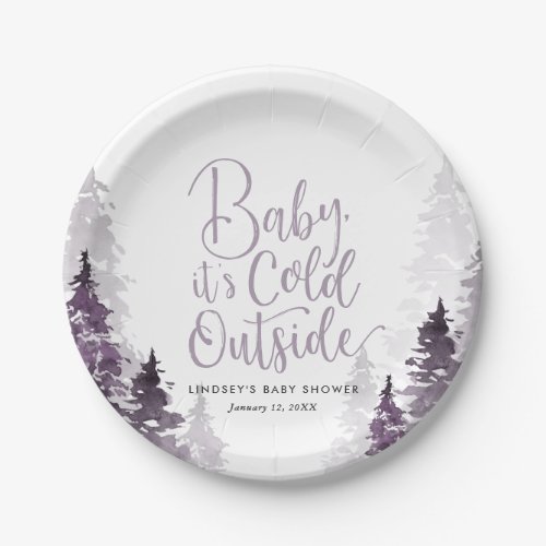 Winter Forest Baby Shower Paper Plates