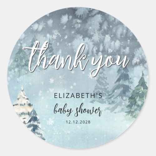 Winter Forest Baby Shower Sticker