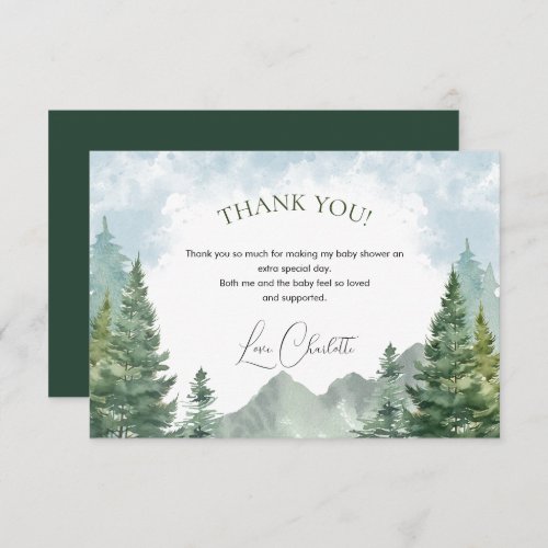 Winter Forest Baby Shower Thank you Card