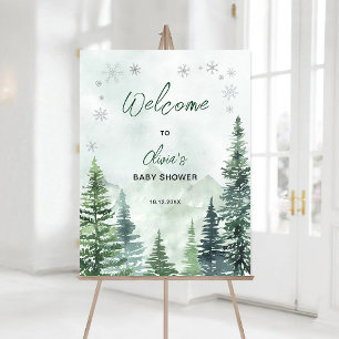 Winter Forest Baby Shower Welcome Foam Board