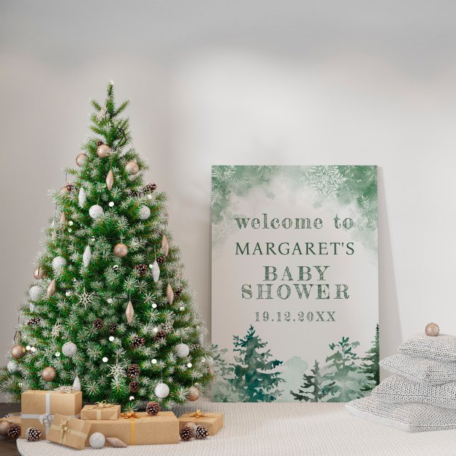 Winter Forest Baby Shower Welcome  Foam Board (Creator Uploaded)