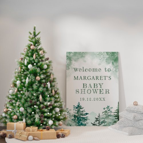 Winter Forest Baby Shower Welcome  Foam Board