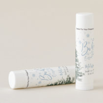 Winter Forest Blue It's Cold Outside Baby Shower Lip Balm