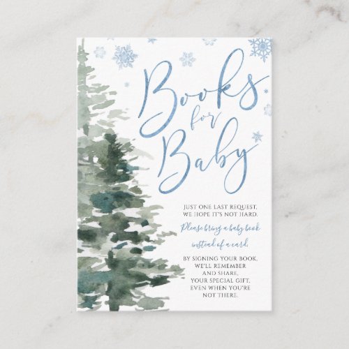 Winter Forest Blue Its Cold Outside Book Request Enclosure Card