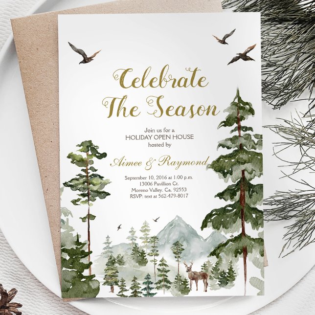 Winter Forest Celebrate the season open house Invitation (Creator Uploaded)