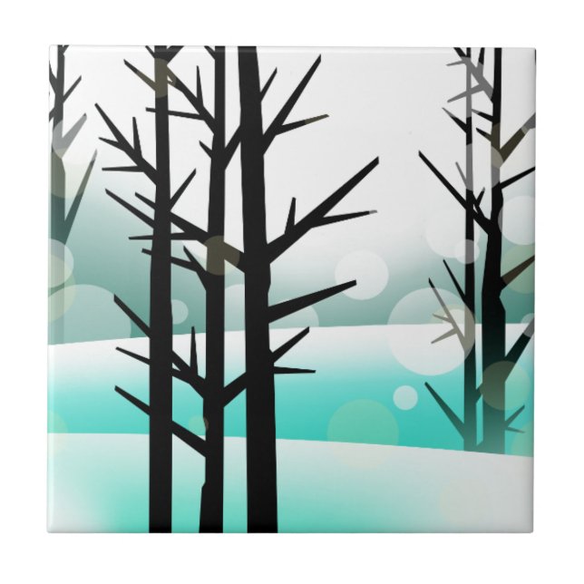 Winter Forest Ceramic Tile (Front)