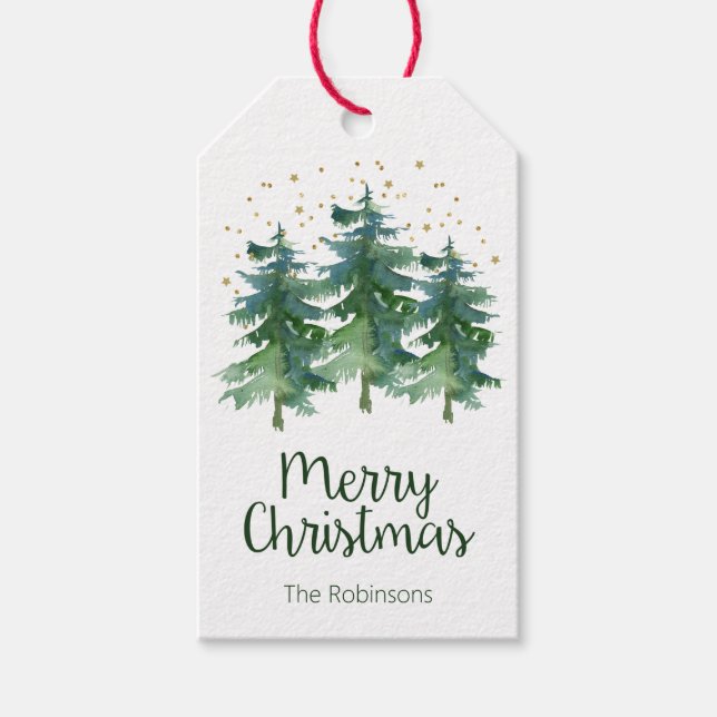 Winter Forest Christmas Gift Tags (Front)